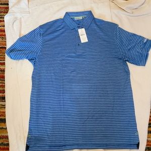 Tasc microair polo Brookline stripe short sleeve shirt sz large Puerto Rico open
